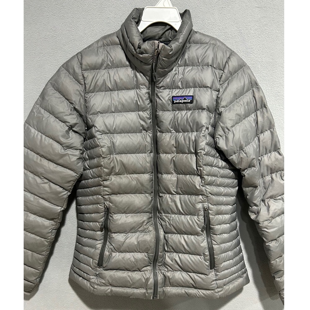Patagonia Down Sweater Jacket Women XS Gray Full Zip Puffer